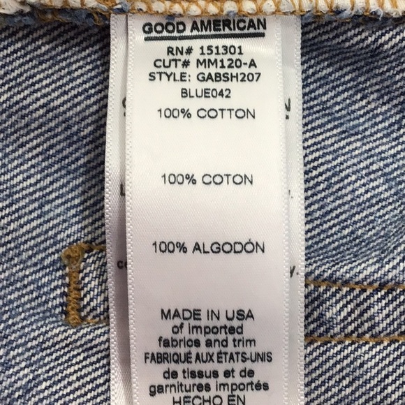 Good American High Waisted Distressed Boyfriend Jean Shorts Size 10-30 - Picture 6 of 6